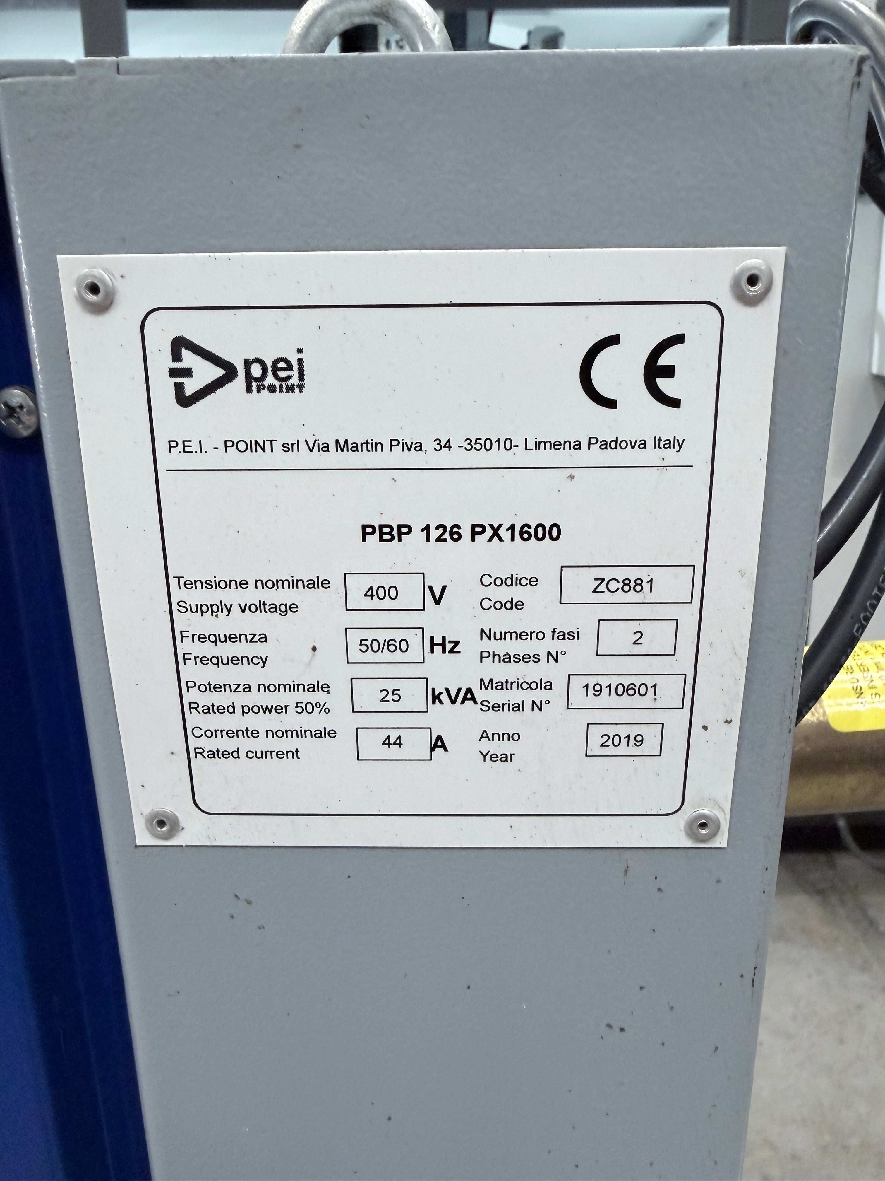 2019 PEI PBP 126 PX1600 25 kVA SPOT WELDER