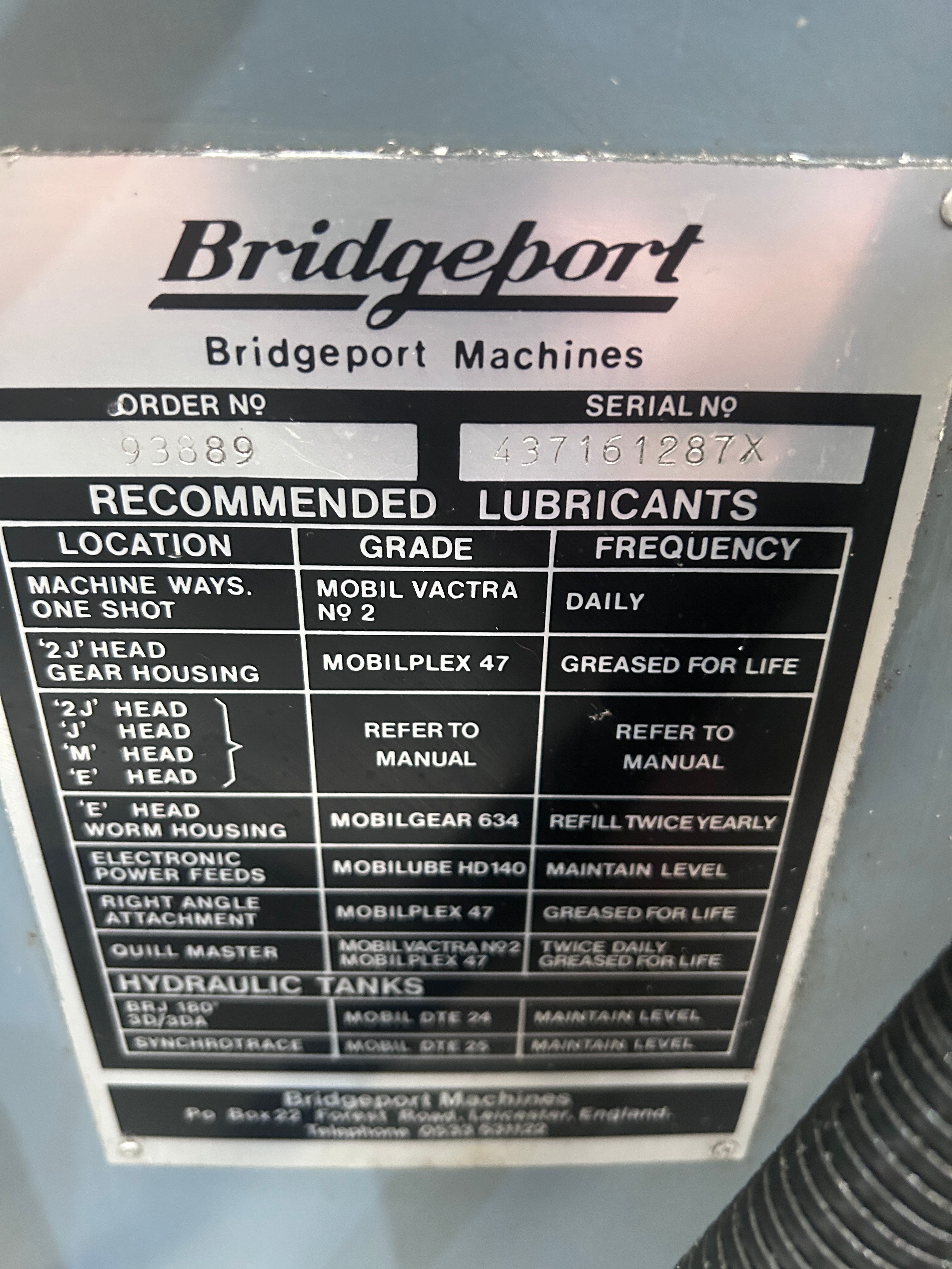 Bridgeport Variable Speed Turret Mill