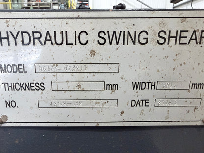 Carter Model QC12K-6 x 3200 Hydraulic Powered Guillotine