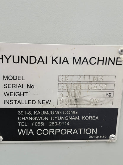 2010 Hyundai Kia SKT-21LMS CNC Lathe