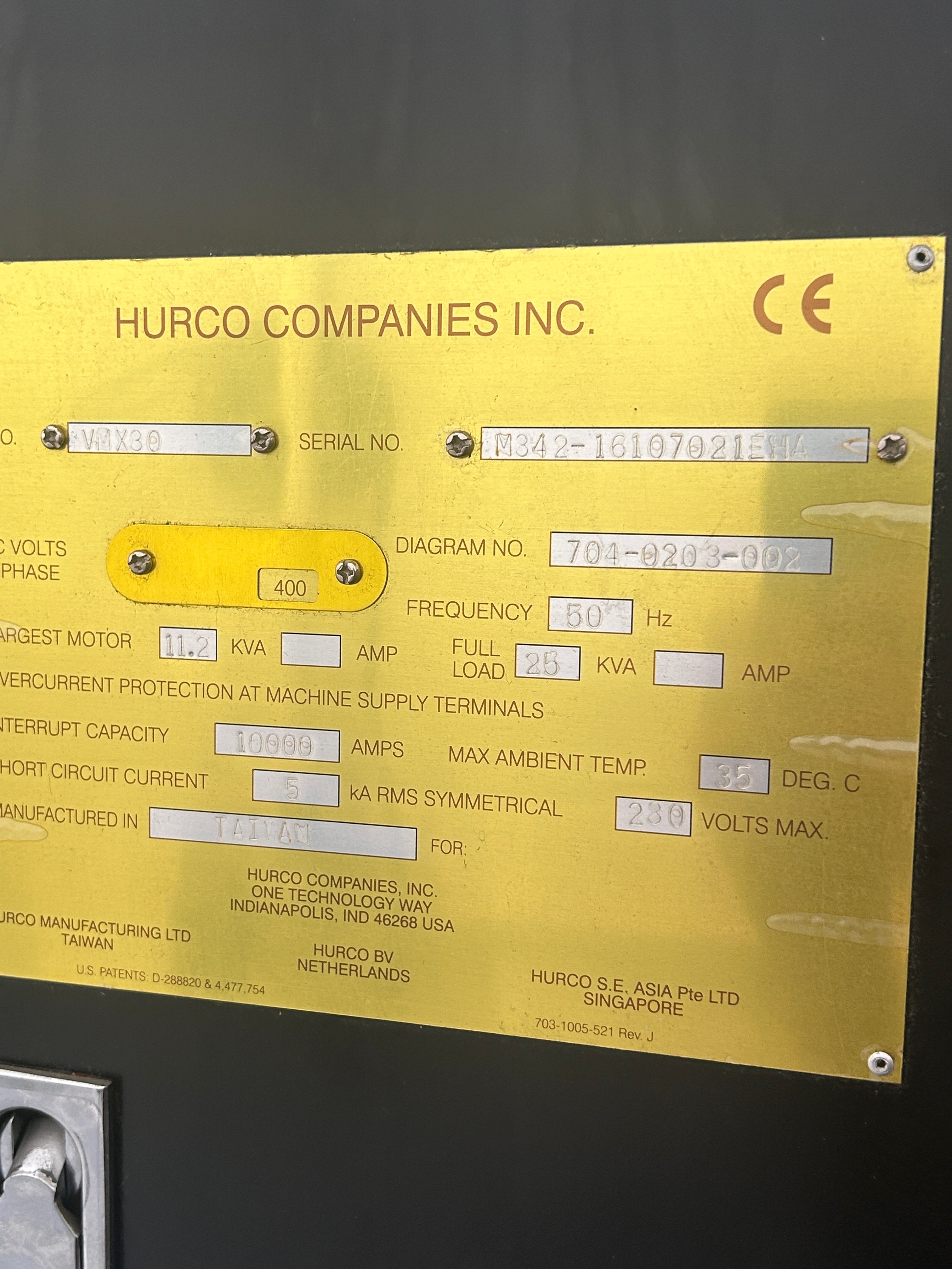 2011 Hurco VMX 30T 4-Axis CNC Machining Centre