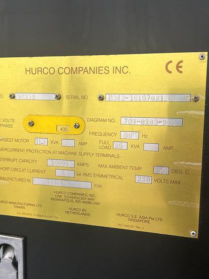 2011 Hurco VMX 30T 4-Axis CNC Machining Centre