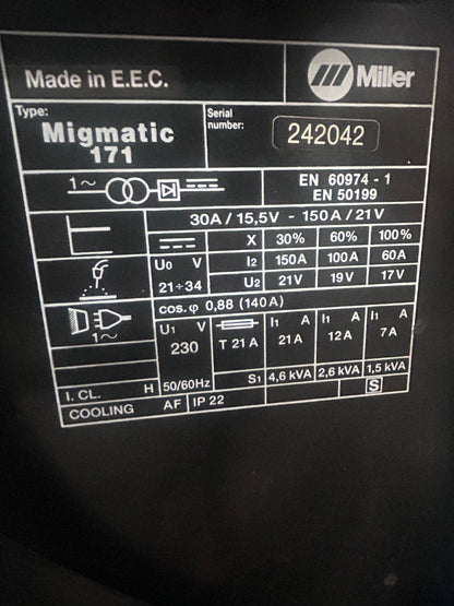 Miller Migmatic 171 Mig Welder
