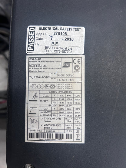 ESAB 2200i Tig Welder