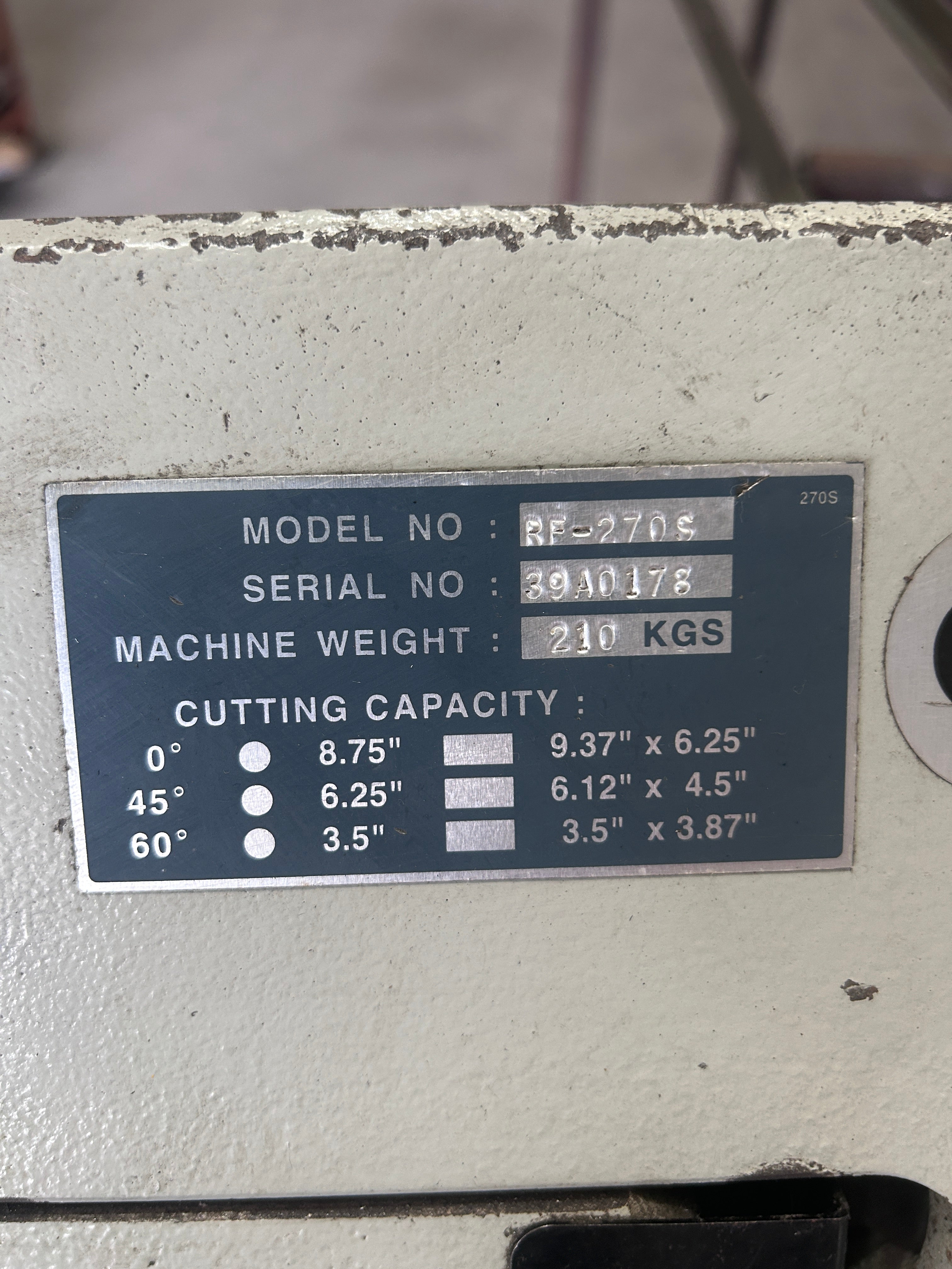Saws Direct RF-270S Horizontal Band Saw