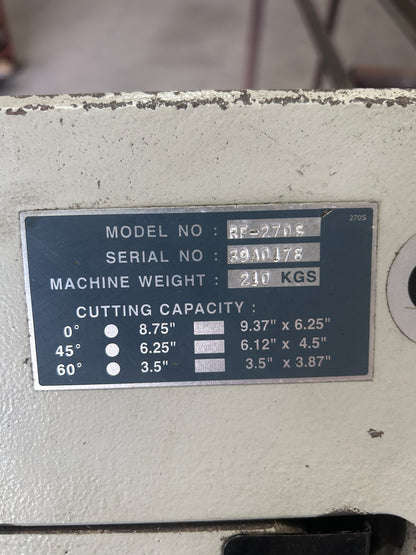 Saws Direct RF-270S Horizontal Band Saw