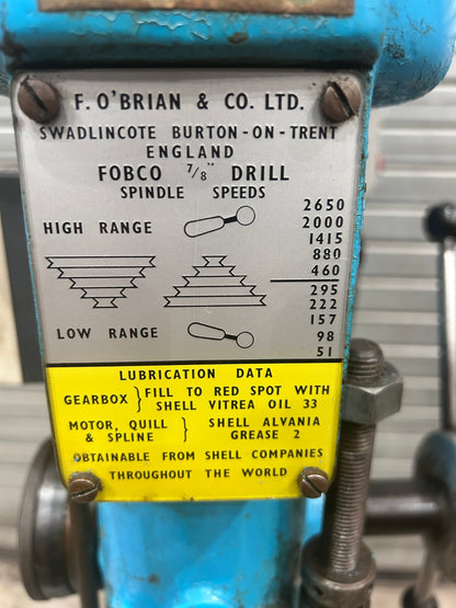 Fobco  7 Eight Pillar Drill